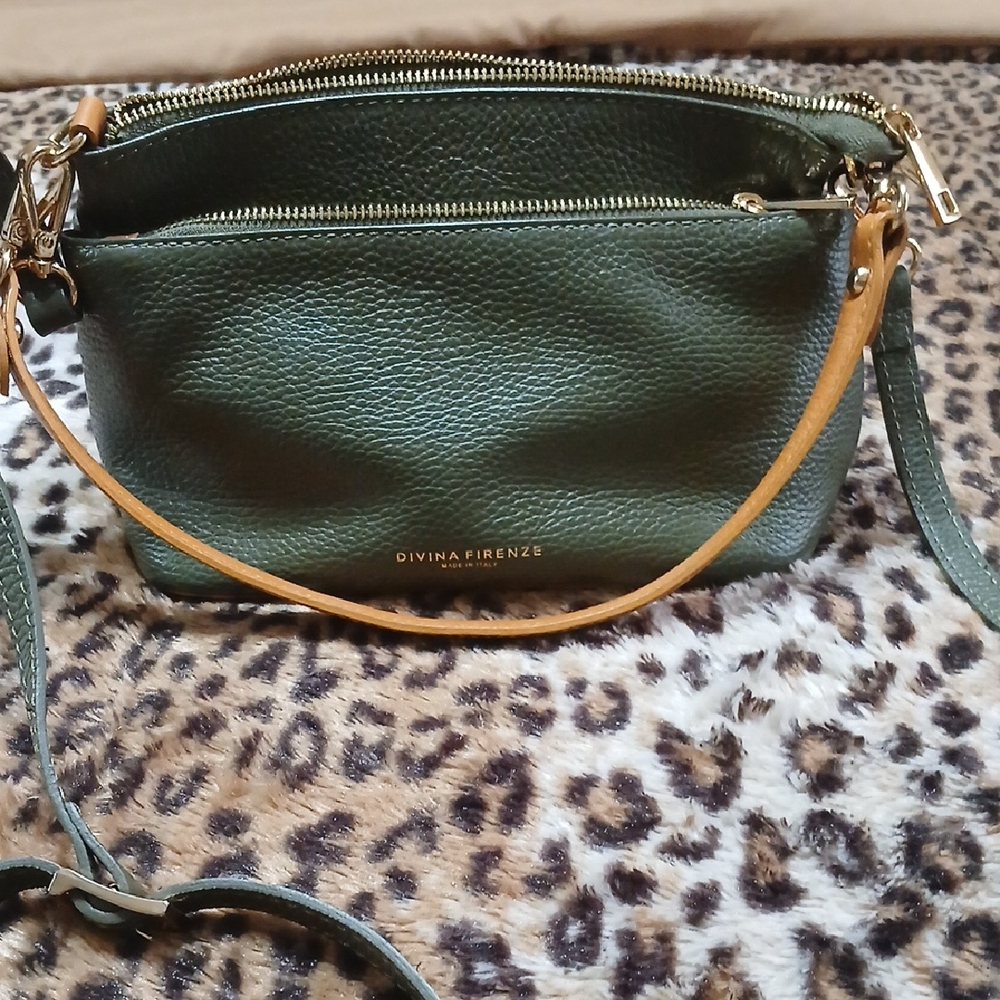 Green Leather Crossbody Bag